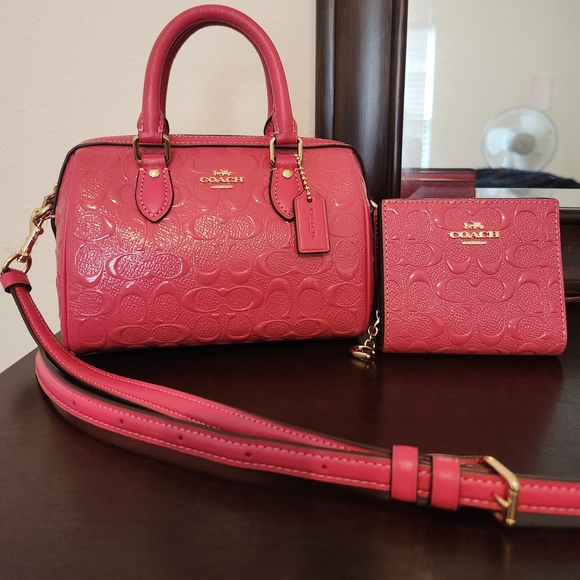 Coach Pink Handbag and Wallet Set - Picture 1 of 12
